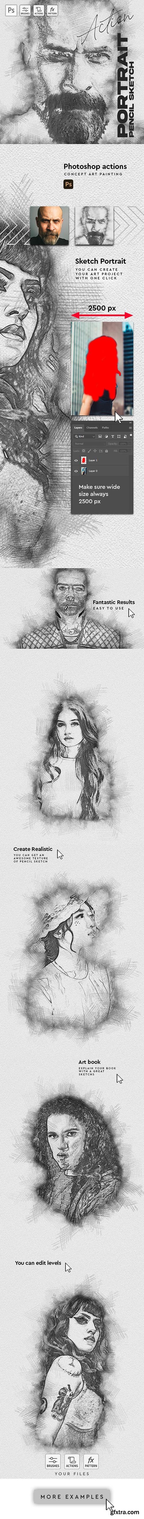 GraphicRiver - Sketch Portrait - Pencil Photoshop Action 30365021