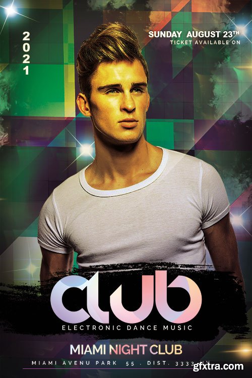 Club Dance Music Night Flyer PSD Template