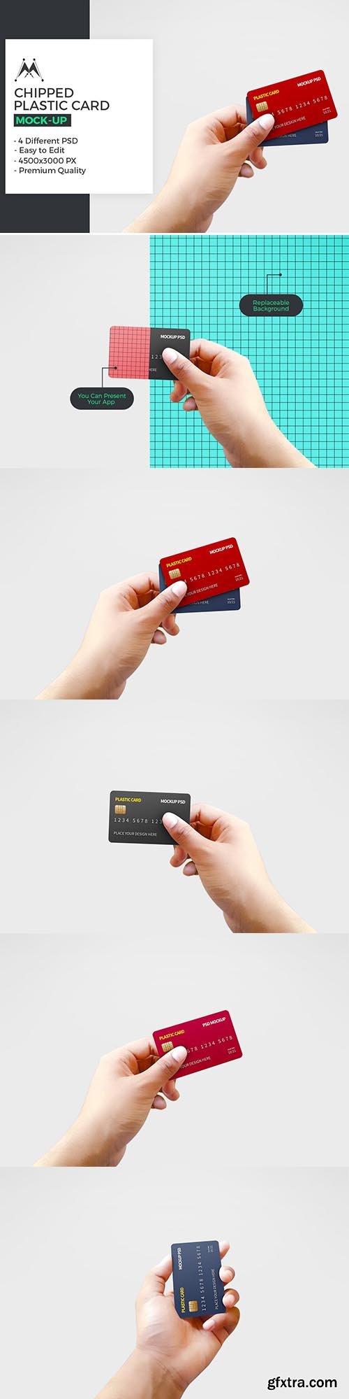 CreativeMarket - Chipped Plastic Card in Hand Mockup 5946311