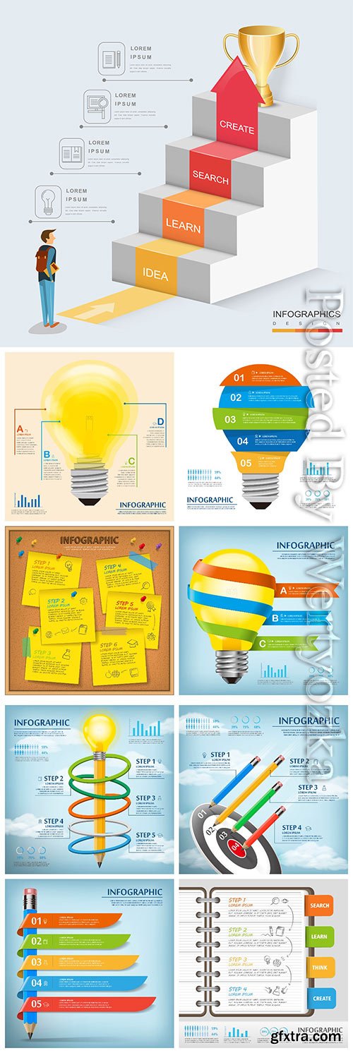 Infographic template concept vector design vol 9