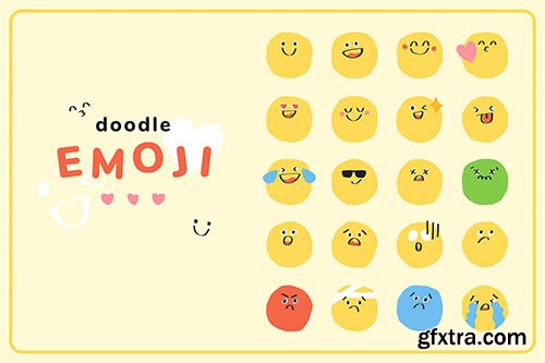 Cute doodle emoticon vector pack journal sticker 