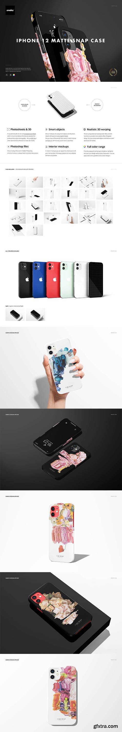 CreativeMarket - iPhone 12 Matte Snap Case 1 Mockup 6000322