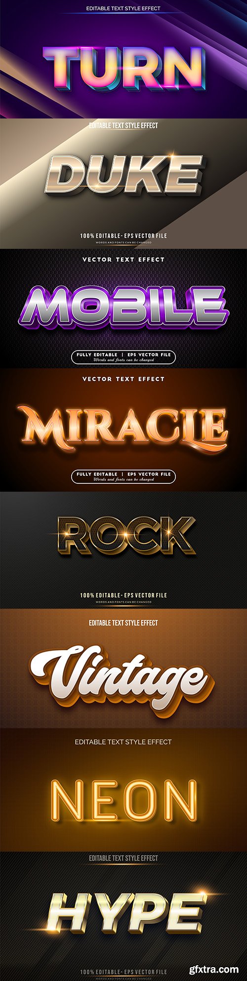 Editable font and 3d effect text design collection illustration 60
