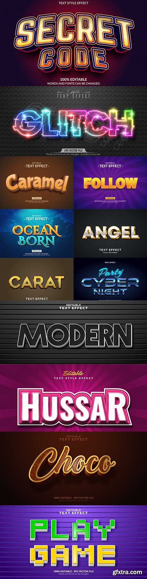 Editable font and 3d effect text design collection illustration 57
