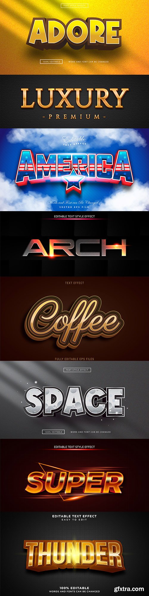 Editable font and 3d effect text design collection illustration 59
