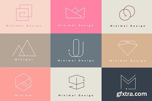 Colorful minimal design logo collection vectors 