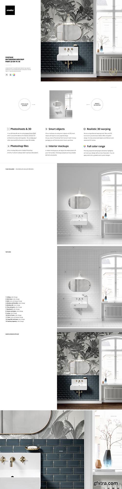 CreativeMarket - Vintage Bathroom Mockup (23FFv.10) 4559711