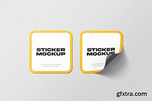 Square Sticker Mockup