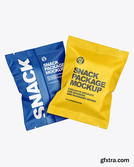 Two Matte Snack Package Mockup 78933