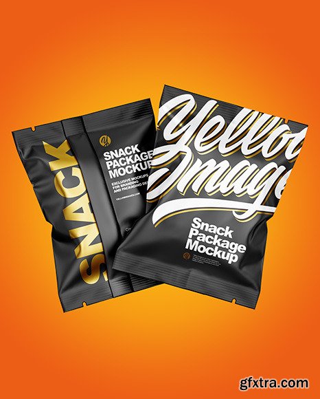 Two Matte Snack Package Mockup 78933