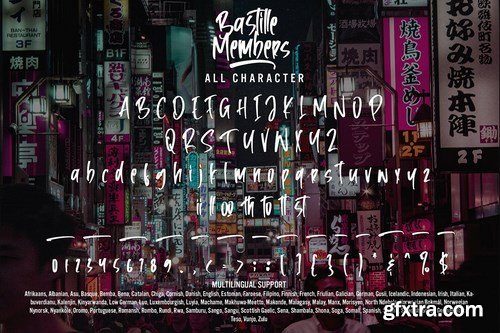 Bastille Members - Cool Brusher Font With Swash