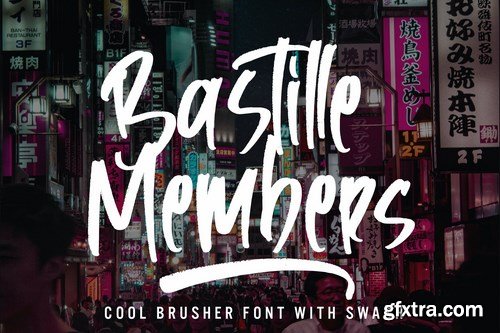 Bastille Members - Cool Brusher Font With Swash