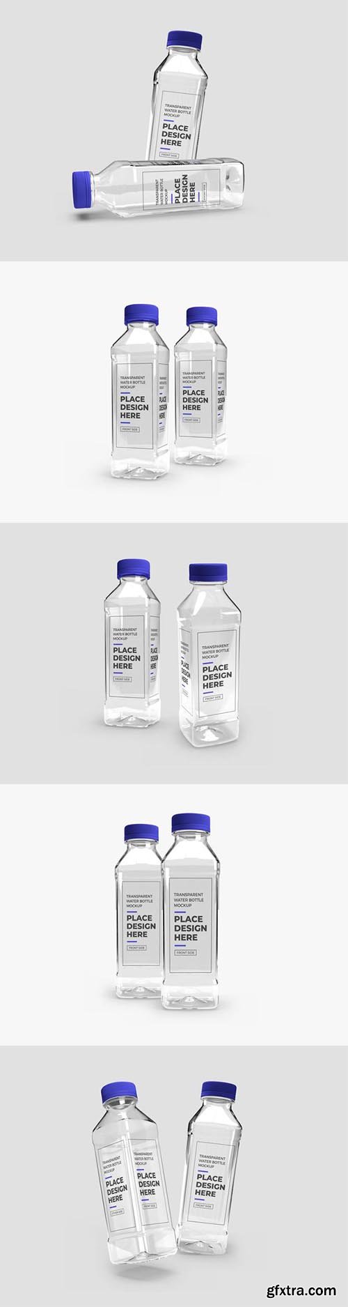 Realistic transparent plastic bottle mockup 2