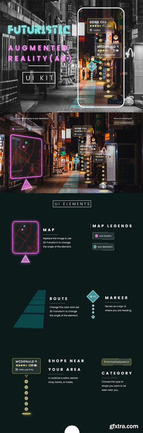 Futuristic Augmented Reality UI Kit For Adobe XD