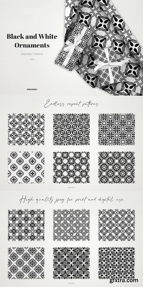 Black & White Ornament Seamless Patterns