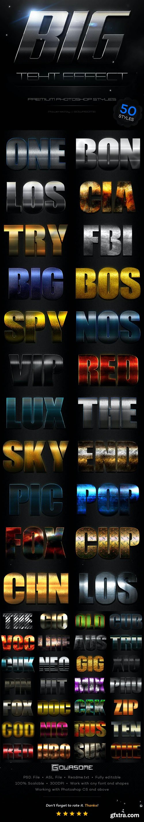 BIG Text Effect Styles Bundle [5 Packs]