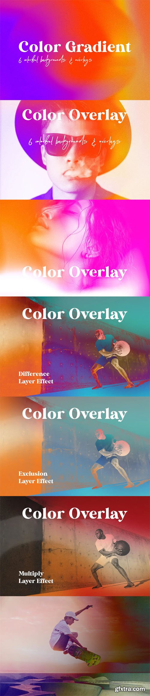 Color Gradient - 30 Colorful Backgrounds & Overlays