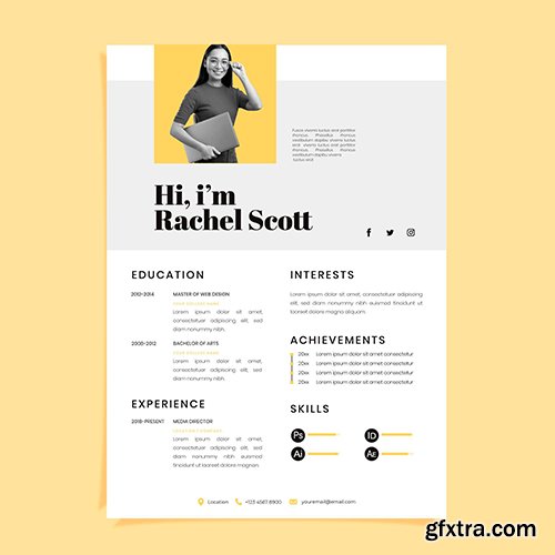 Creative minimalist cv templates