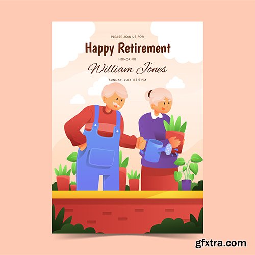 Gradient retirement greeting card