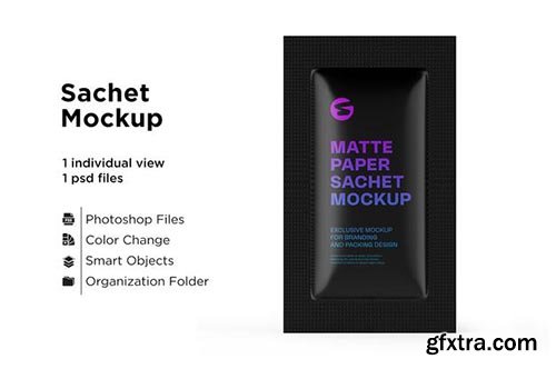 Glossy sachet mockup