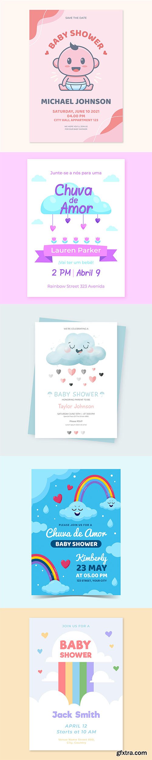 Chuva de amor baby shower card Vol2 