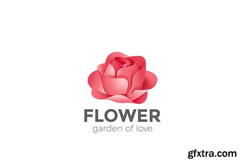 Rose flower garden logo