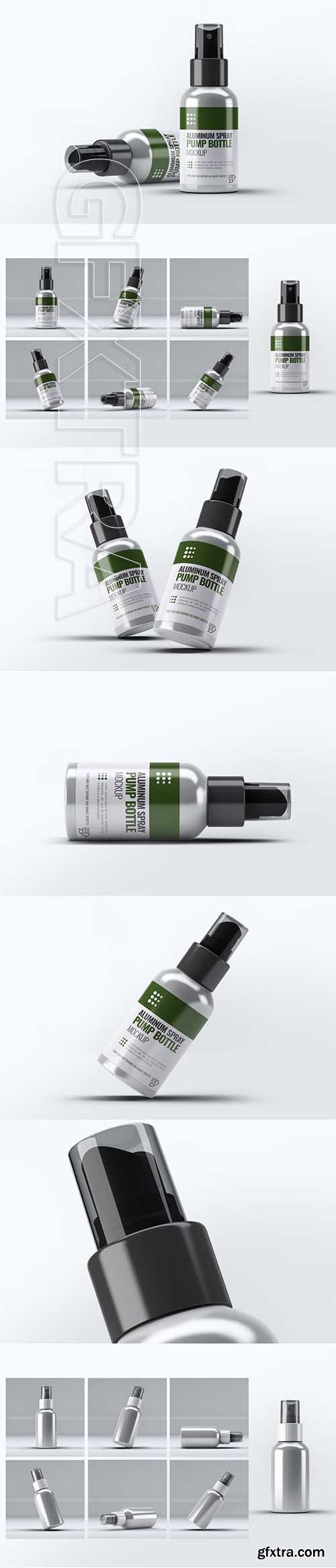 Aluminum Spray Pump Bottle Mock-Up