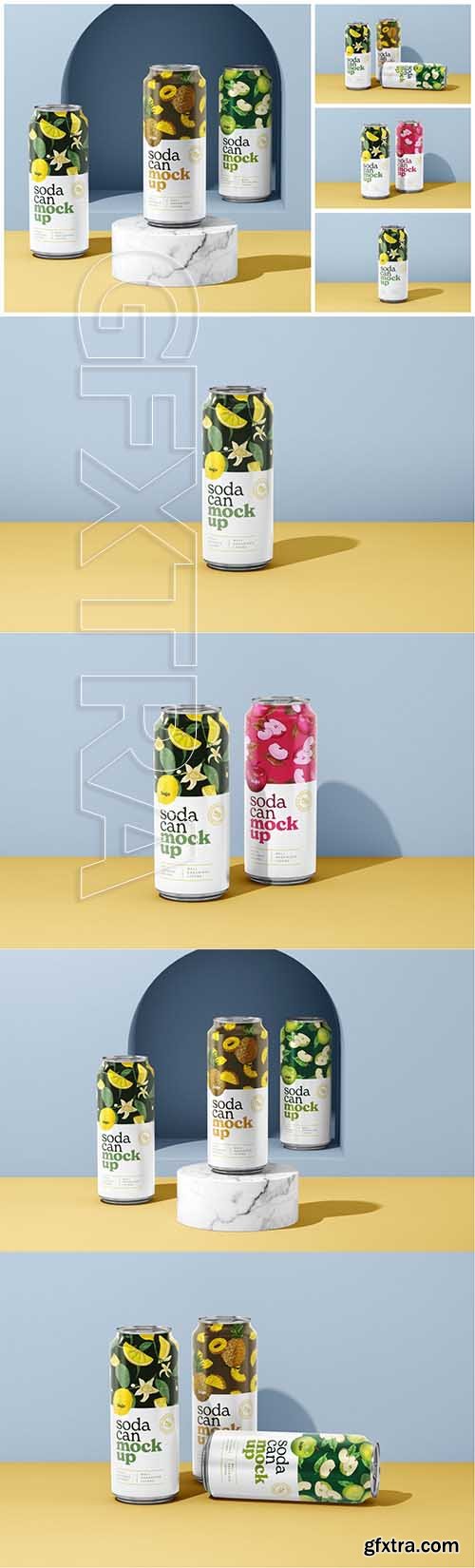 500ML Soda Can Mockup Set