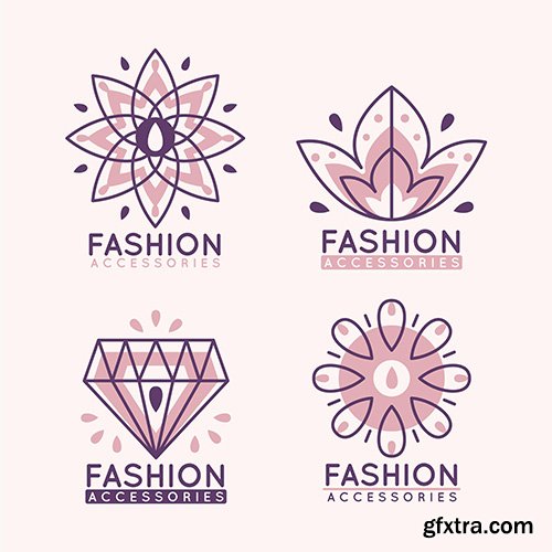 Fashion accessories logo set 
