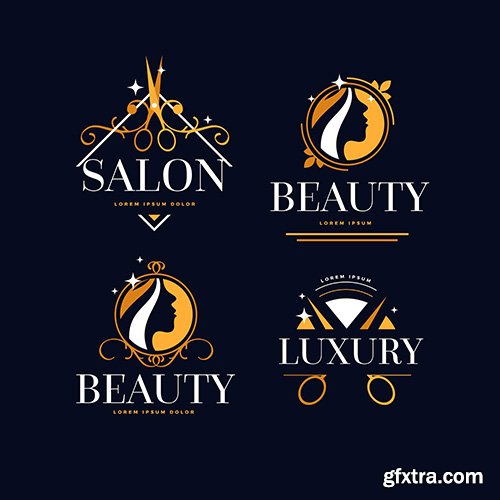 Luxury hair salon logo collection