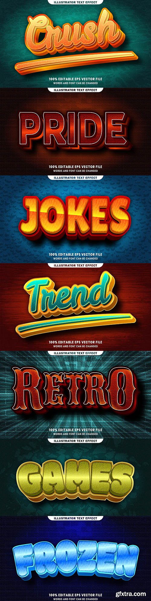 Editable font and 3d effect text design collection illustration 62
