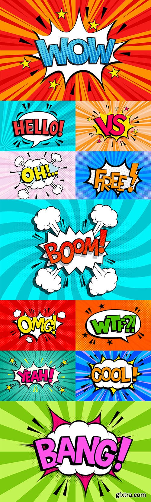 Text effect in comic speech bubble in style pop art
