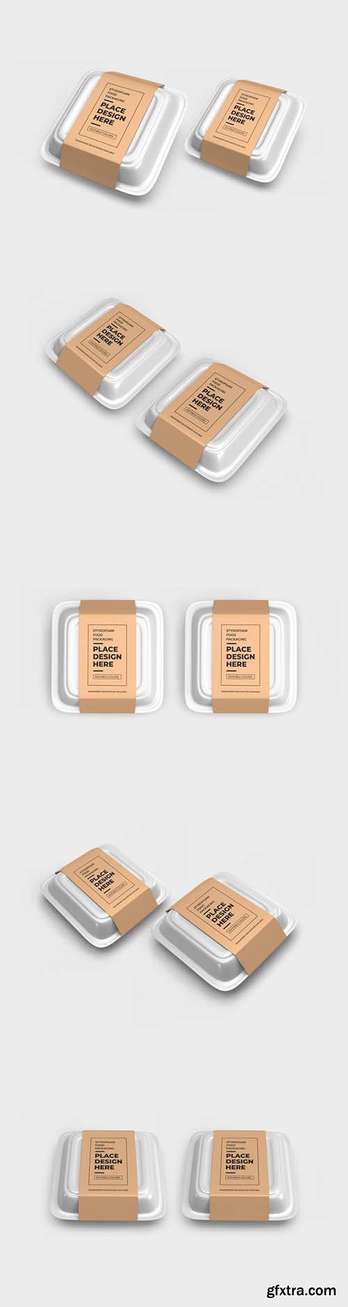 Styrofoam food box packaging mockup