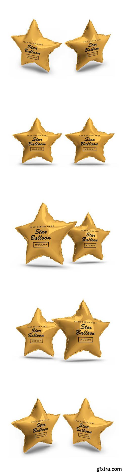 Star foil balloon 3d mockup