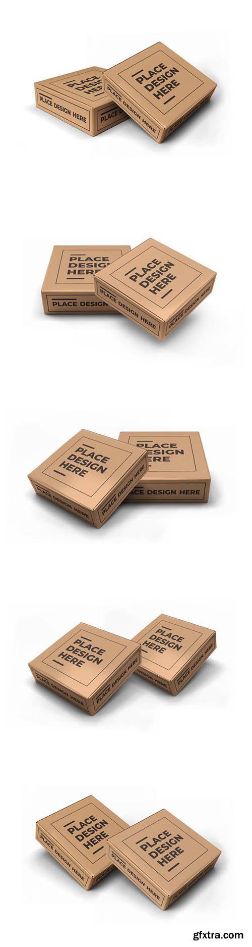 Small square box packaging mockup