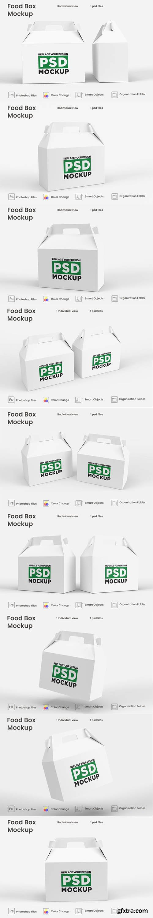 Delivery food brown box mockup