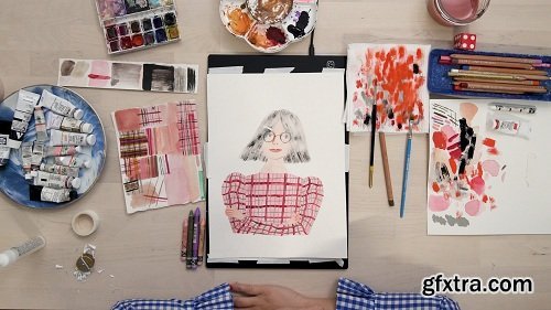 Mixed Media Illustration: Create a Self-Portrait with Watercolor, Gouache & More