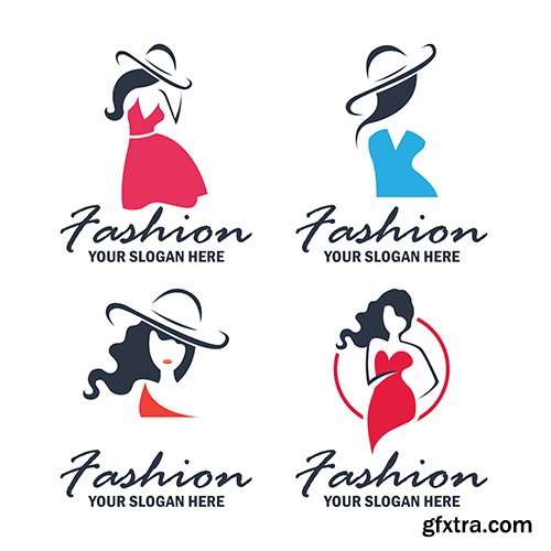 Set of fashion beauty logo emblem collection