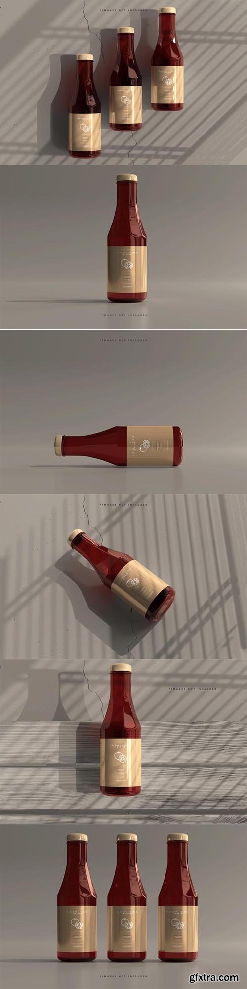 Ketchup or sauce bottles mockup 2