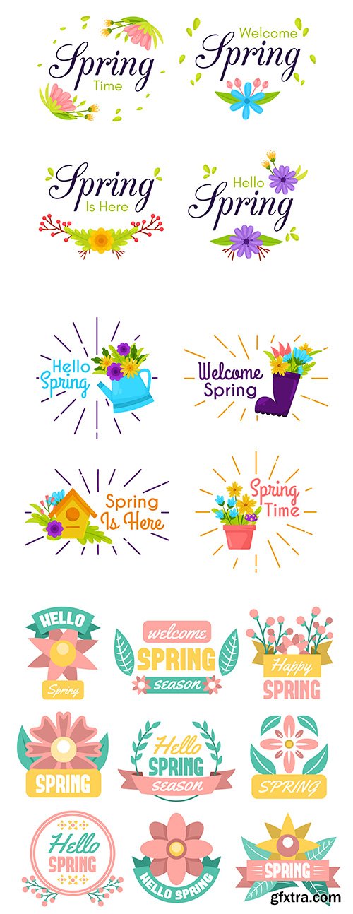 Flat spring badge collection