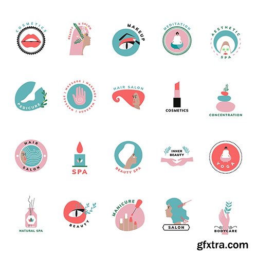 Set of beauty and cosmetics icons 