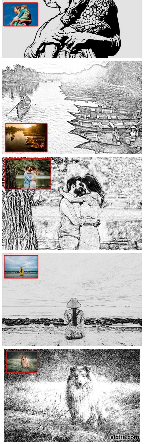 The 21 Sketch Canvas Photoshop Actions 9697427