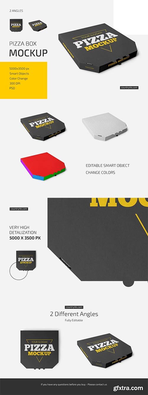 CreativeMarket - Pizza Box Mockup Set 6019339