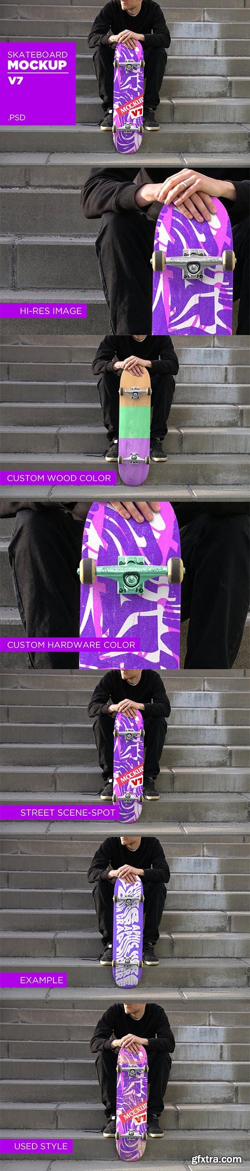 CreativeMarket - Skateboard Mockup V7 - PSD 5935931