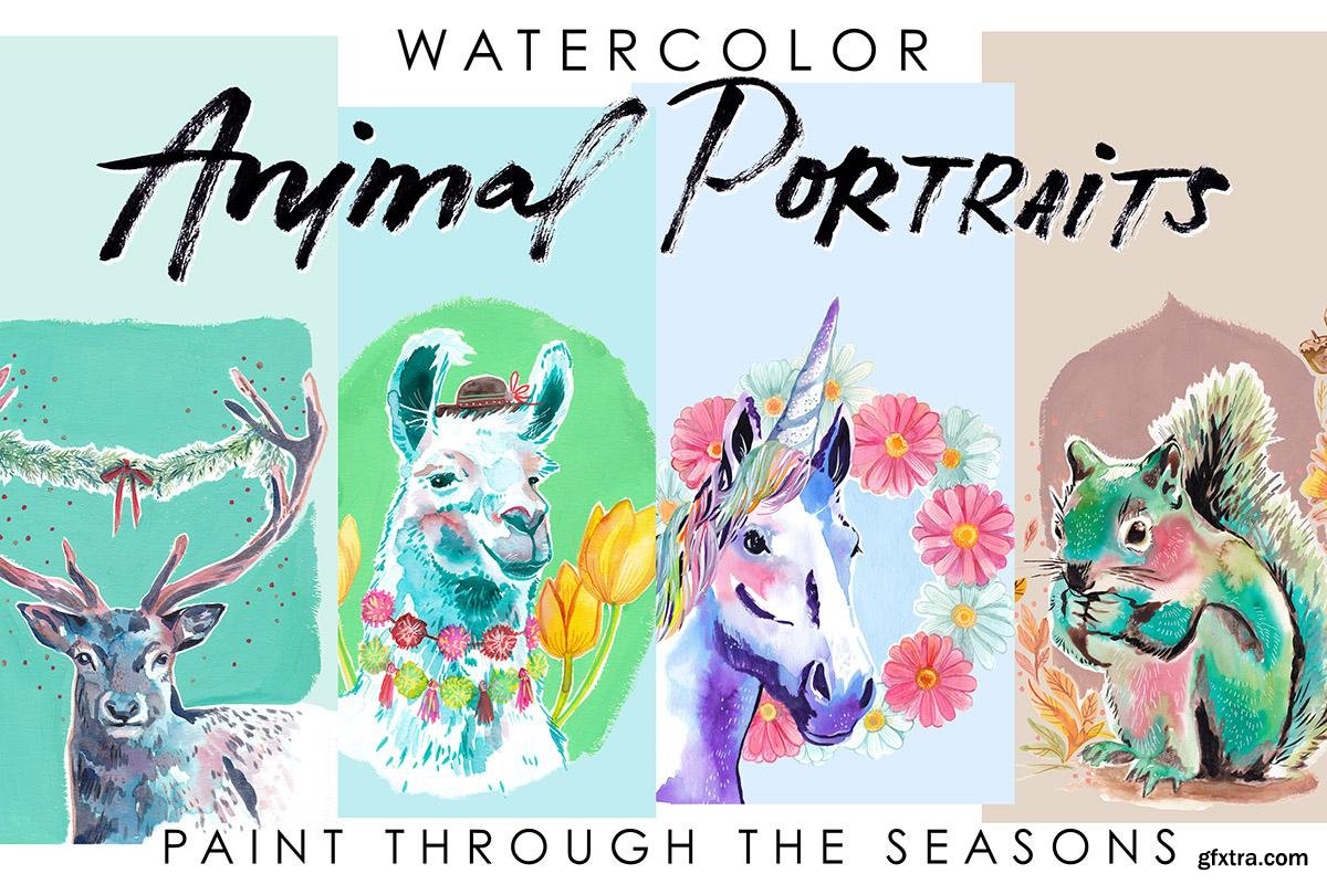 Watercolor Animal Portraits - Paint Through the Seasons » GFxtra