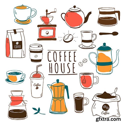 Cafe and coffee house pattern vector 