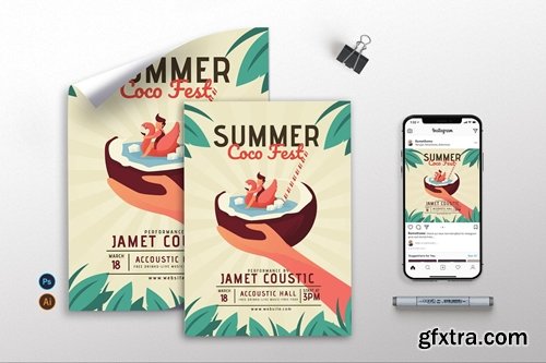 Summer Coco Fest - Flyer, Poster &amp; Instagram GR