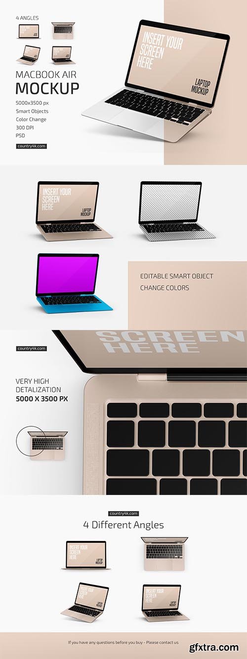 CreativeMarket - Macbook Air Mockup Set 6041691