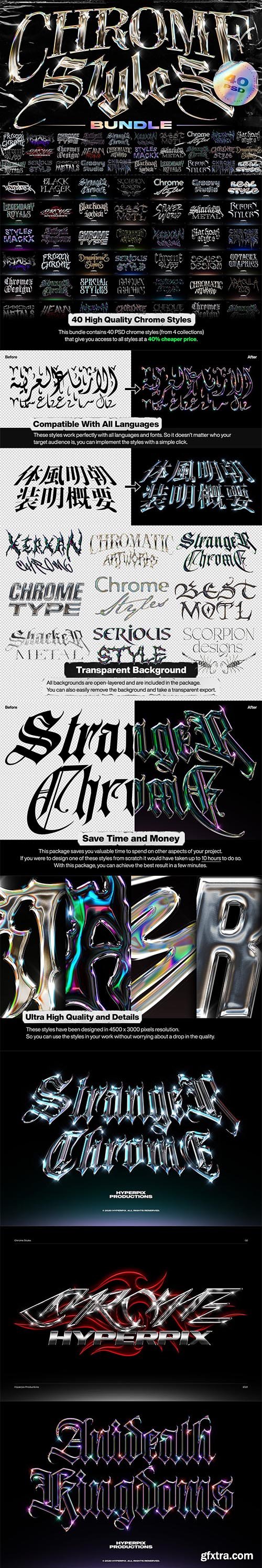 CreativeMarket - Chrome Text Styles Bundle 6045441