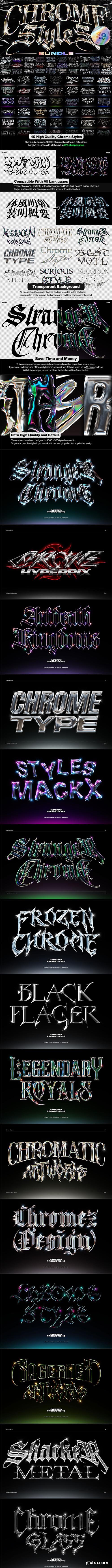 CreativeMarket - Chrome Text Styles Bundle 6045441